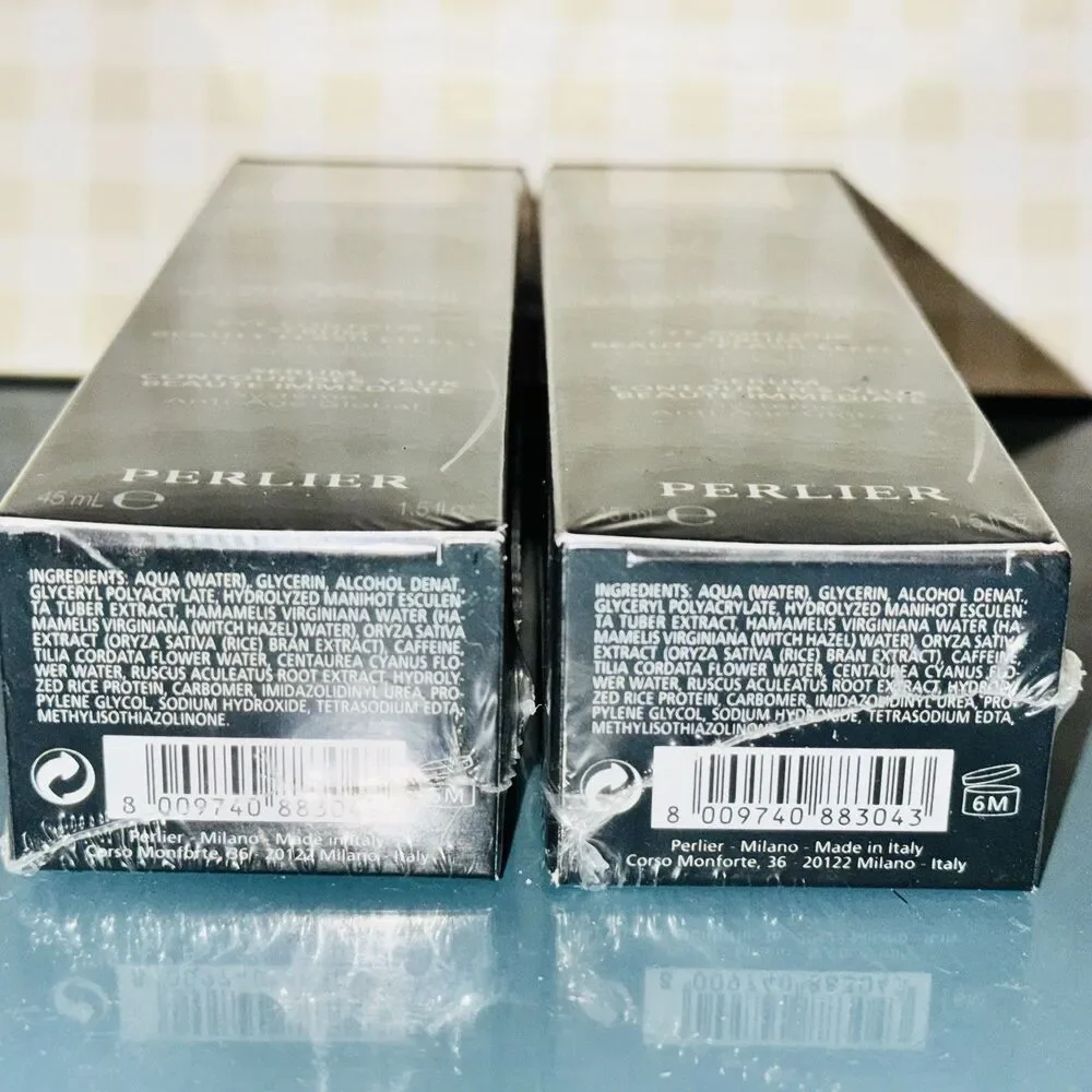 Lot of 2 Perlier Black Rice Platinum Eye Contour Serum Beauty 1.5oz Sealed